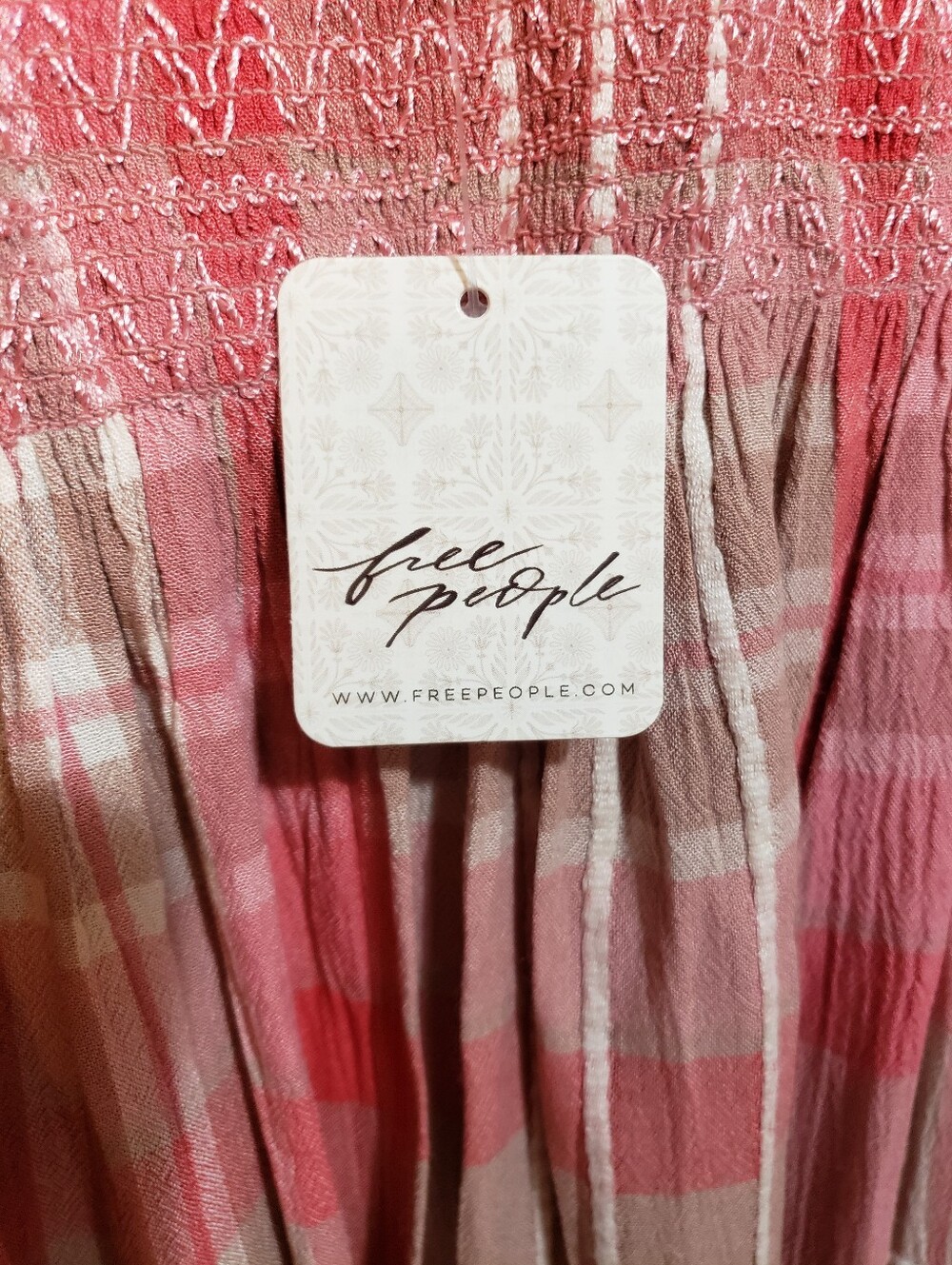 Free People New With Tags Sweet Nothings Midi/maxi Reds/tan Plaid Dress Med - Picture 4 of 9